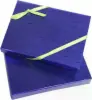 4-11/16W x 3-3/8L x 3/4H, Flip-Box Fiber Filled Jewelry Box, Blue Metallic Embossed