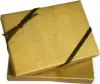4-11/16W x 3-3/8L x 3/4H, Flip-Box Fiber Filled Jewelry Box, Gold Ribbed