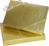 4-11/16W x 3-3/8L x 3/4H, Flip-Box Fiber Filled Jewelry Box, Golden Metallic Embossed