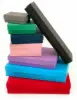 3-1/2W x 3-1/2L x 1-1/2H, Matte Colored 2 Piece Set Up Fiber Filled Jewelry Boxes, Black