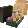 7-1/4W x 13-3/8L x 3-1/2H, Fine Italian Textured Mailers, Black Textured