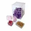 3W x 3L x 3H, Clear Plastic Tuck Top PVC Box w/ Metallic Card Bottom, Silver