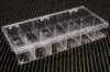 8-1/4W x 4-1/2L x 1-3/8H, Rigid Clear Hinged Partition Boxes, 12 Partitions