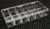 8-1/4W x 4-1/2L x 1-3/8H, Rigid Clear Hinged Partition Boxes, 18 Partitions