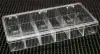8-1/4W x 4-1/2L x 1-3/8H, Rigid Clear Hinged Partition Boxes, 6 Partitions
