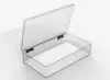 10-3/8W x 6L x 2H, Rigid Hinged Plastic Boxes, Clear
