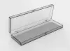 5-1/2W x 1-3/4L x 1/2H, Rigid Hinged Plastic Boxes, Clear