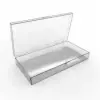 7W x 3-1/2L x 1-1/2H, Rigid Hinged Plastic Boxes, Clear