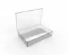 7-3/8W x 4-29/32L x 1-1/2H, Rigid Hinged Plastic Boxes, Clear