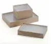 5-7/16W x 3-1/2L x 1H, View Top Boxes with Natural Kraft Base, Fiber Fill