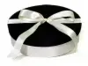 13-1/2W x 11-1/2L x 3-7/8H (Oval), Fabric Covered Wine Bottle and Glass Gift Boxes, Black & Cream