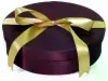 13-1/2W x 11-1/2L x 3-7/8H (Oval), Fabric Covered Wine Bottle and Glass Gift Boxes, Burgundy