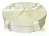 13-1/2W x 11-1/2L x 3-7/8H (Oval), Fabric Covered Wine Bottle and Glass Gift Boxes, Ivory Moire