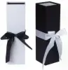 13W x 3-3/4L x 3-3/4H, Rigid Ribbon Tie Wine Boxes, Black Matte, 1 Bottle