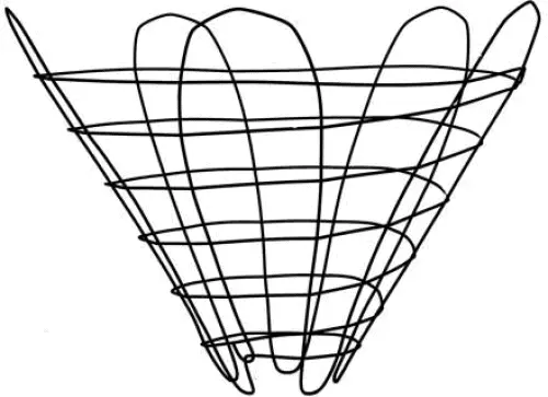 30° Cone Wire Tree Baskets with Open Bottom, 40 Inch