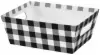 9W x 7L x 3-1/2H, Gift Trays, Black White Plaid