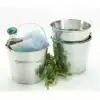 5-1/2W x 8-1/2L, Galvanized Pails with Metal Handle