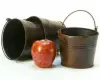 5 inch Round Rustic Dark Painted Handle Pail