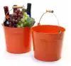 8-1/2 inch Tangerine Pail Wooden Handle