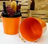 10 inch Orange Pail Wooden Handle