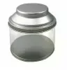 3-1/2W x 2-3/4L, Clear Tea Can with Tin Lid