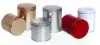 3-9/16W x 3-1/4L, Cylinder Metallic Tins, Gold