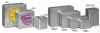 6-1/8W x 6-1/8L x 2-5/8H, Silver Color Metallic Tins with Full Color Imprint