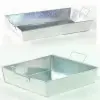 9W x 9L x 2H, Galvanized Rectangular Trays with Side Handles