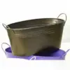 12 inch Antique Brown Painted Oval Tub with Side Handles