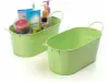 12 inch Lime Green Painted Oval Tub with Side Handles