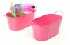12 inch Pink Painted Oval Tub with Side Handles