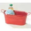 12 inch Red Painted Oval Tub with Side Handles