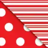 24W x 208 ft, Double Sided Wrapping Paper, Red Dot Stripe