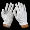 Cotton Sure Grip Gloves, Snap Wrist, White, S