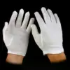 Cotton Gloves w/Hem, White, Small