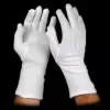 Long Cotton Slip On Gloves, 12", Fashion Points, White, Medium