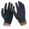 Cotton Gloves, Snap Wrist, Fashion Points, Gray, Ladies