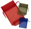 4W x 6H, Sheer Organza Satin Cord Gift and Wine Pouches, Black