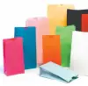 6-1/4W x 3-4/5D x 12-1/2H, Stand Up Colored Paper Bags, Blue Sky