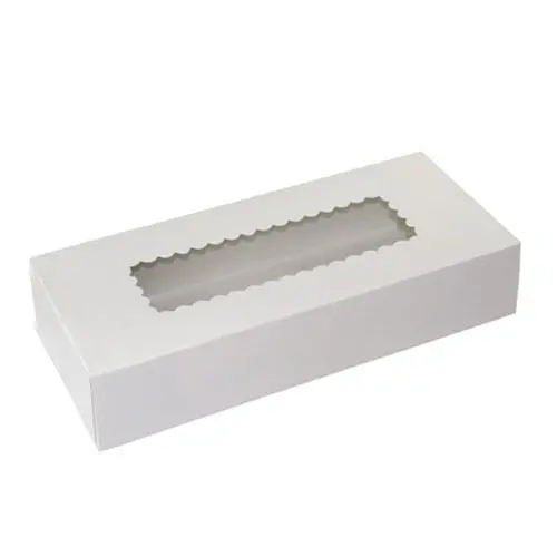 5-1/2L x 12-1/2W x 2-1/4H, White Bakery Boxes