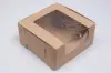 9L x 9W x 3H, Natural Kraft Bakery Boxes with Window, Kraft