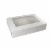 19L x 14W x 4H, Window Cupcake Boxes, 1-Piece Lock Corner, White