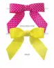 3W x 2-3/4 Bow, Pre-Tied Grosgrain Polka Dot Bows With Wire Twist, Maize Polka Dots Grosgrain