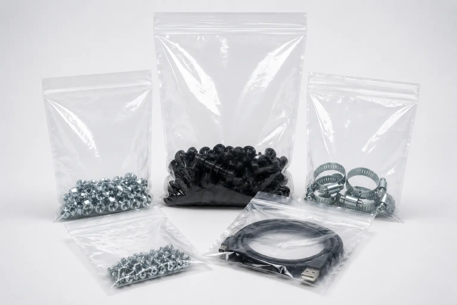 3W x 5L, 2 Mil Zip Bags