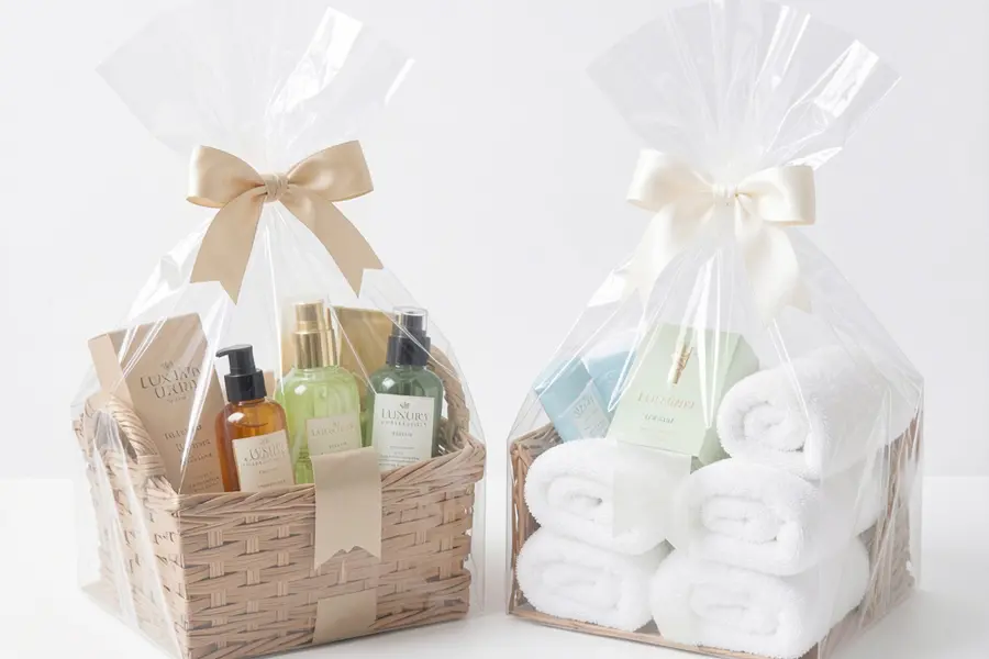Clear Flat Bottom Polypropylene Gift Basket Bags