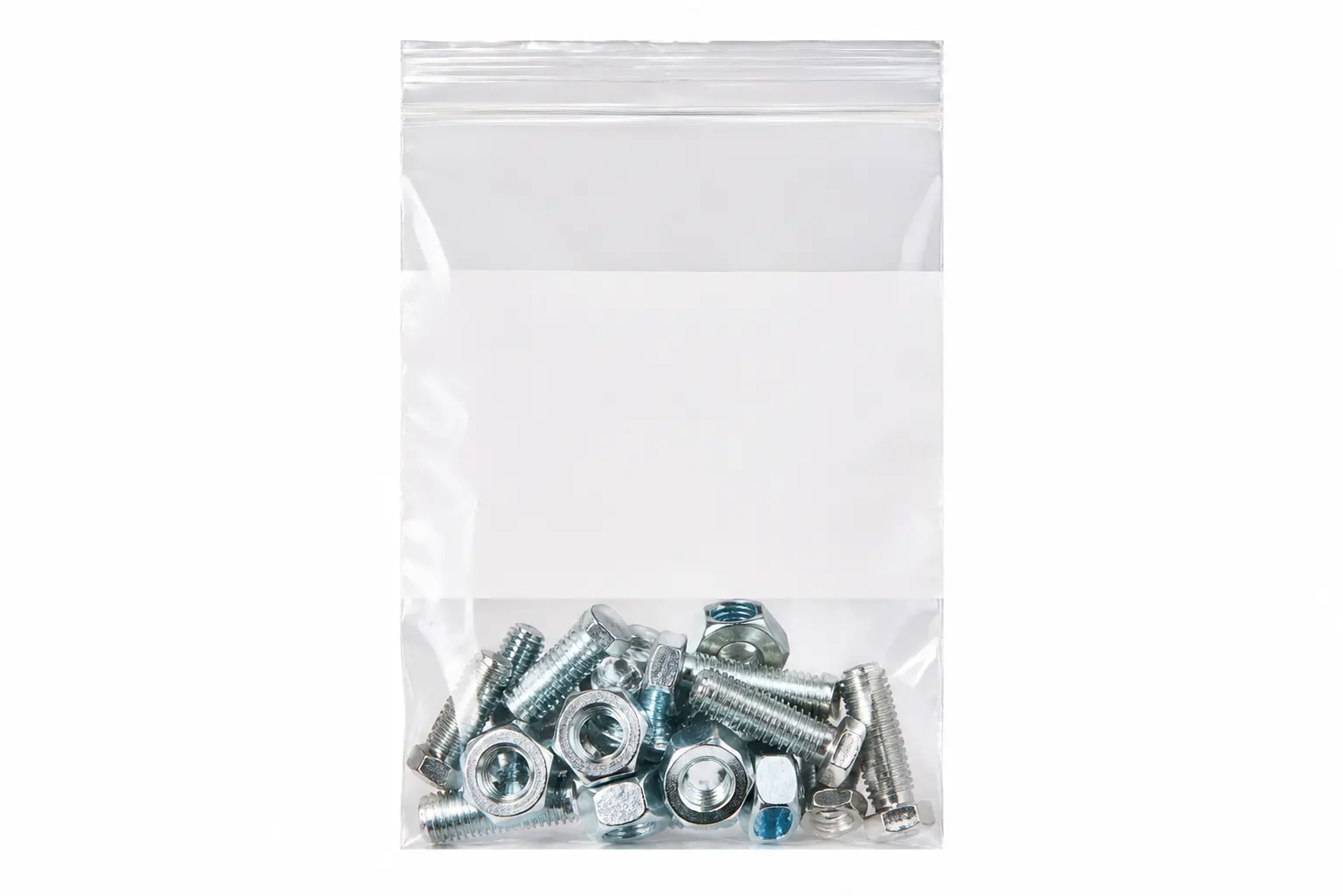 Polypropylene White Block Zip Bags