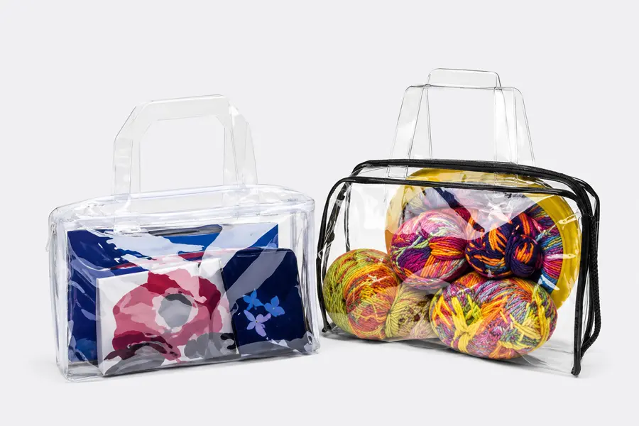 10L x 6H x 5W, Security Purse Vinyl Bags, 8 Gauge, DPC Phthalate Free Vinyl, Black Seams