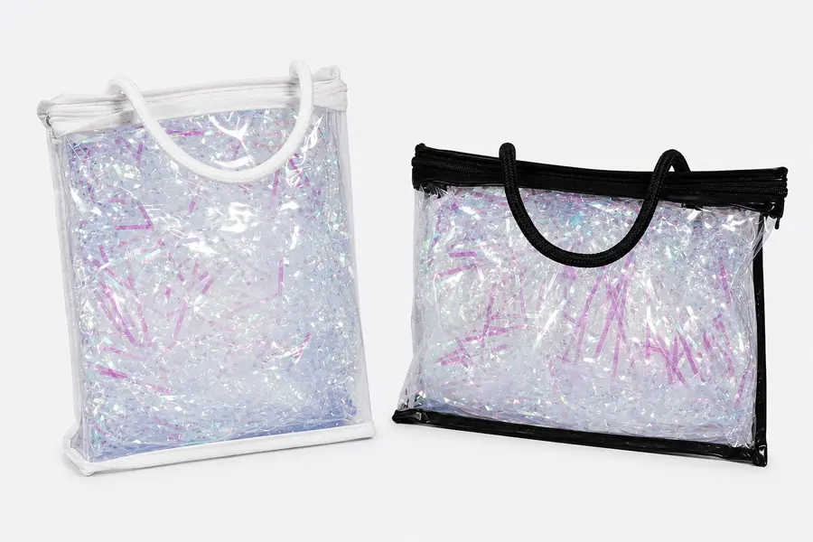 Zipper & Rope Handle Vinyl Bags