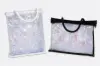 6W x 8L x 1.5D, 6 Mil White Zipper & Rope Handle Vinyl Bags