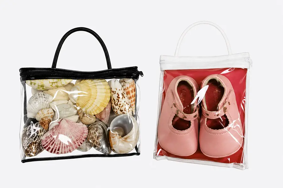 Zipper Vinyl Bags with Rope Handle